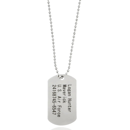 Hundemarke US Army Dog Tag - Erkennungsmarke silber, Kette als Soldaten Accessoire für Fasching & Karneval
