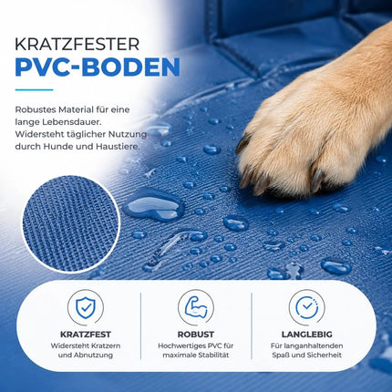 Hundepool Ø 80 cm – Hundeplanschbecken & Hundebadewanne für Hunde & Haustiere – Kratzfester PVC-Boden mit Anti-Rutsch-Belag & schneller Entleerung