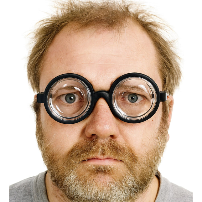 Runde schwarz Brille – Idiotenbrille wie Streber, Freak, Nerd & Zauberer – Wissenschaftler