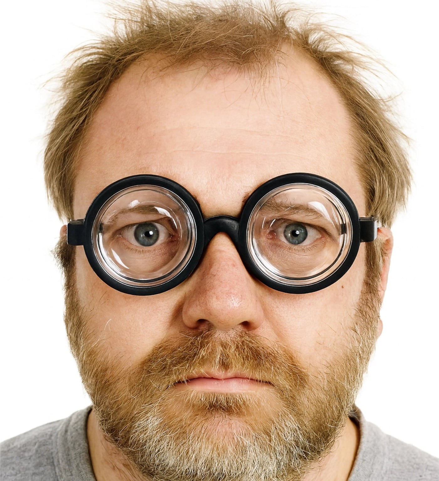 Runde schwarz Brille – Idiotenbrille wie Streber, Freak, Nerd & Zauberer – Wissenschaftler Accessoire für Fasching & Karneval
