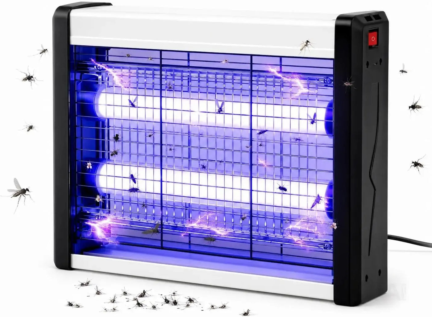 Insektenvernichter elektrisch – Mückenlampe mit UV-Licht – Mückenfalle & Fliegenfalle für effektive Mückenabwehr gegen Insekten (Eckig)