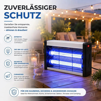 Insektenvernichter elektrisch – Mückenlampe mit UV-Licht – Mückenfalle & Fliegenfalle – Detailansicht 6