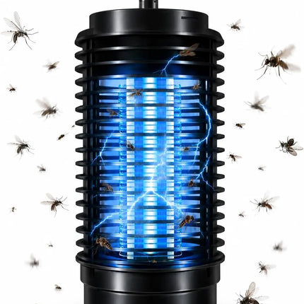 Insektenvernichter elektrisch – Mückenlampe mit UV-Licht – Mückenfalle & Fliegenfalle für effektive Mückenabwehr gegen Insekten (Rund)