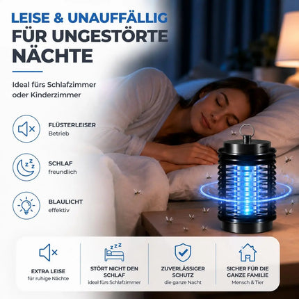 Insektenvernichter elektrisch – Mückenlampe mit UV-Licht – Mückenfalle & Fliegenfalle für effektive Mückenabwehr gegen Insekten (Rund)