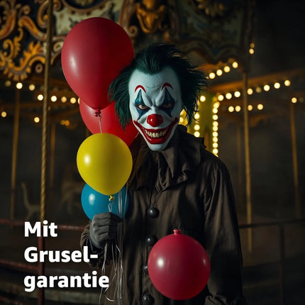 Joker Maske als Kostüm Accessoire für Damen & Herren, Kinder & Erwachsene an Halloween & Fasching & Karneval