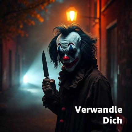 Joker Maske als Kostüm Accessoire für Damen & Herren, Kinder & Erwachsene an Halloween & Fasching & Karneval