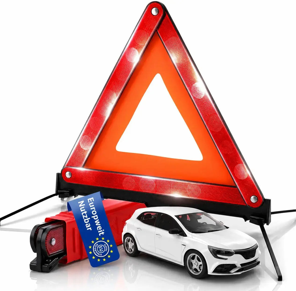 KFZ Warndreieck rot, Dreieck Pannendreieck ECE R27 2026 Auto Triangle für Unfall & Pannen