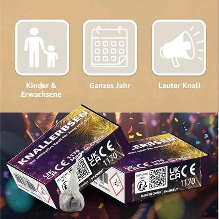 Knallerbsen - Fun Snaps Jugendfeuerwerk Silvester Feuerwerk Kat. F1 Display