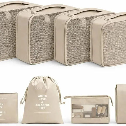 Koffer Organizer 8er Set – Kofferorganizer mit Kosmetiktasche, Packtaschen & Packwürfel