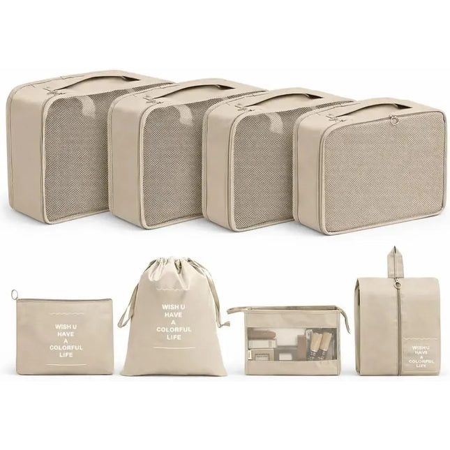 Koffer Organizer 8er Set – Kofferorganizer mit Kosmetiktasche, Packtaschen & Packwürfel