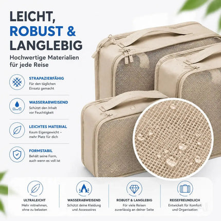 Koffer Organizer 8er Set – Kofferorganizer mit Kosmetiktasche, Packtaschen & Packwürfel – Detailansicht 4