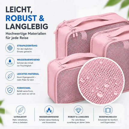 Koffer Organizer 8er Set – Kofferorganizer mit Kosmetiktasche, Packtaschen & Packwürfel – Detailansicht 3