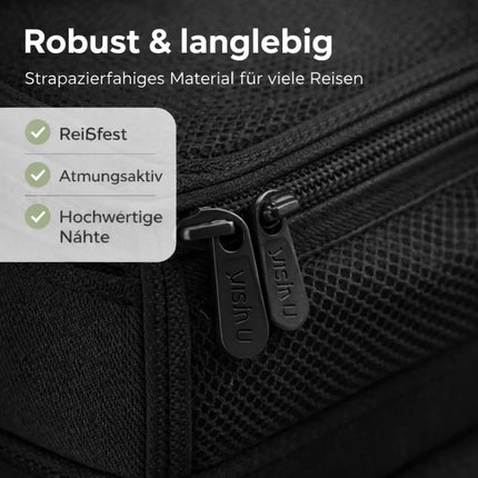 Koffer Organizer 8er Set – Kofferorganizer mit Kosmetiktasche, Packtaschen & Packwürfel für Reisen als Kleidertasche (Schwarz)