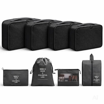 Koffer Organizer 8er Set – Kofferorganizer mit Kosmetiktasche, Packtaschen & Packwürfel
