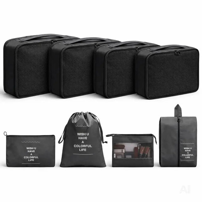 Koffer Organizer 8er Set – Kofferorganizer mit Kosmetiktasche, Packtaschen & Packwürfel