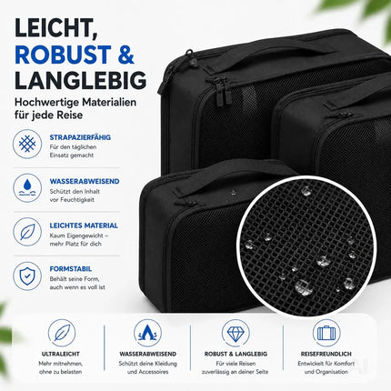 Koffer Organizer 8er Set – Kofferorganizer mit Kosmetiktasche, Packtaschen & Packwürfel – Detailansicht 4