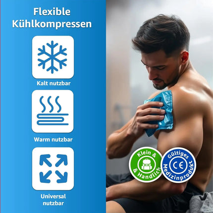 Kompresse Set Blau - Kühlpack Kühlkompresse Warmkompresse Kühlpad Blau- Kaltkompresse - Kompresse Gelkissen