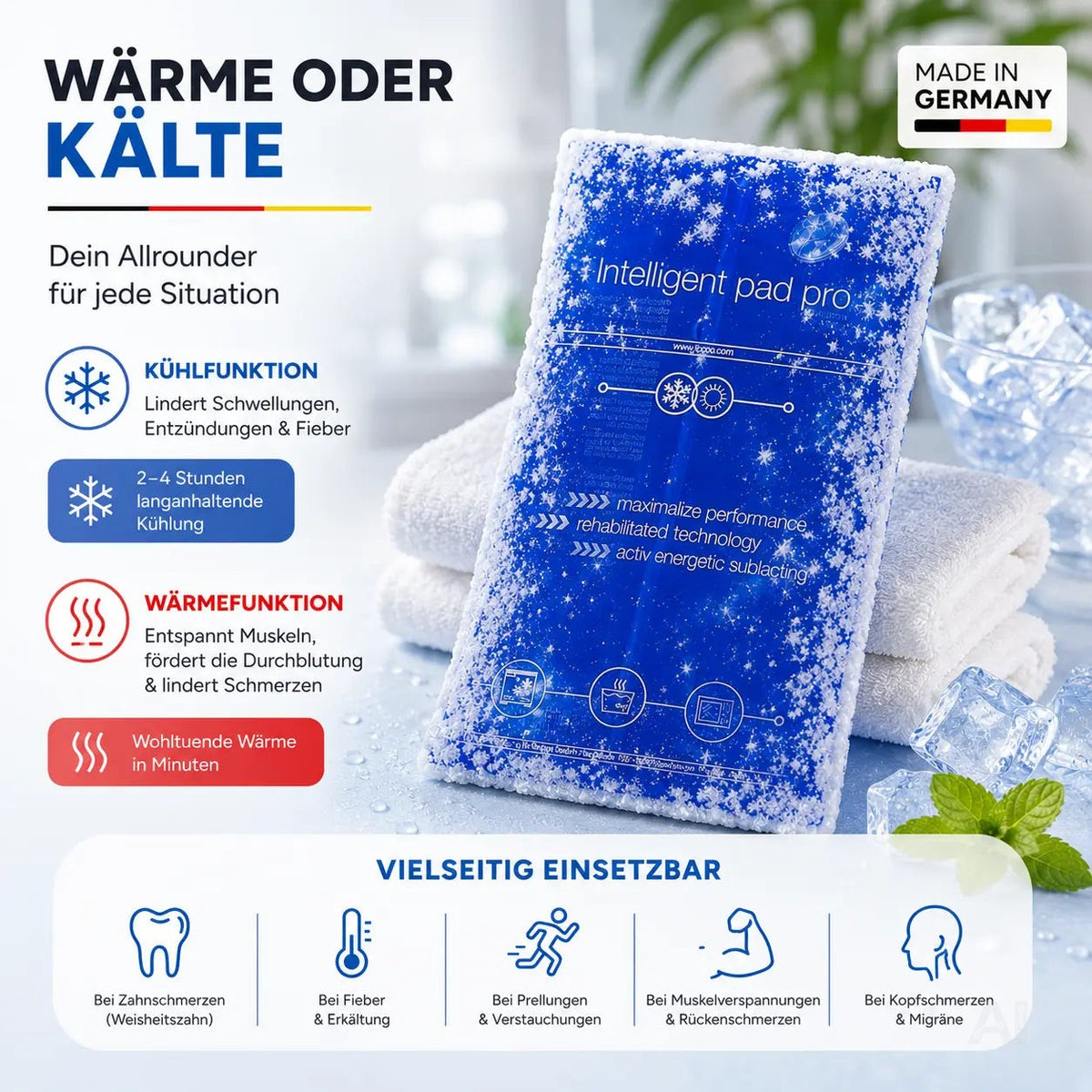 Kompresse Set Blau - Kühlpack Kühlkompresse Warmkompresse Kühlpad Blau- Kaltkompresse – Detailansicht 3