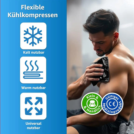 Kompresse Set Schwarz - Kühlpad Kühlkompresse Warmkompresse Kühlpad Schwarz - Kaltkompresse - Kompresse Gelkissen - TK Gruppe® Offizieller Onlineshop