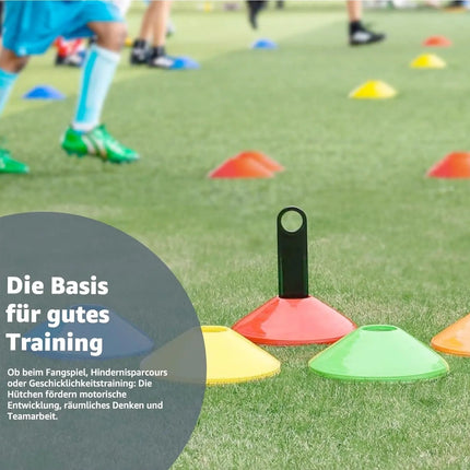 Koordinationsleiter Fußball 6 m - Fußball Trainingszubehör mit 10x Hütchen - Training für Fussball & Football Zubehör & Equipment