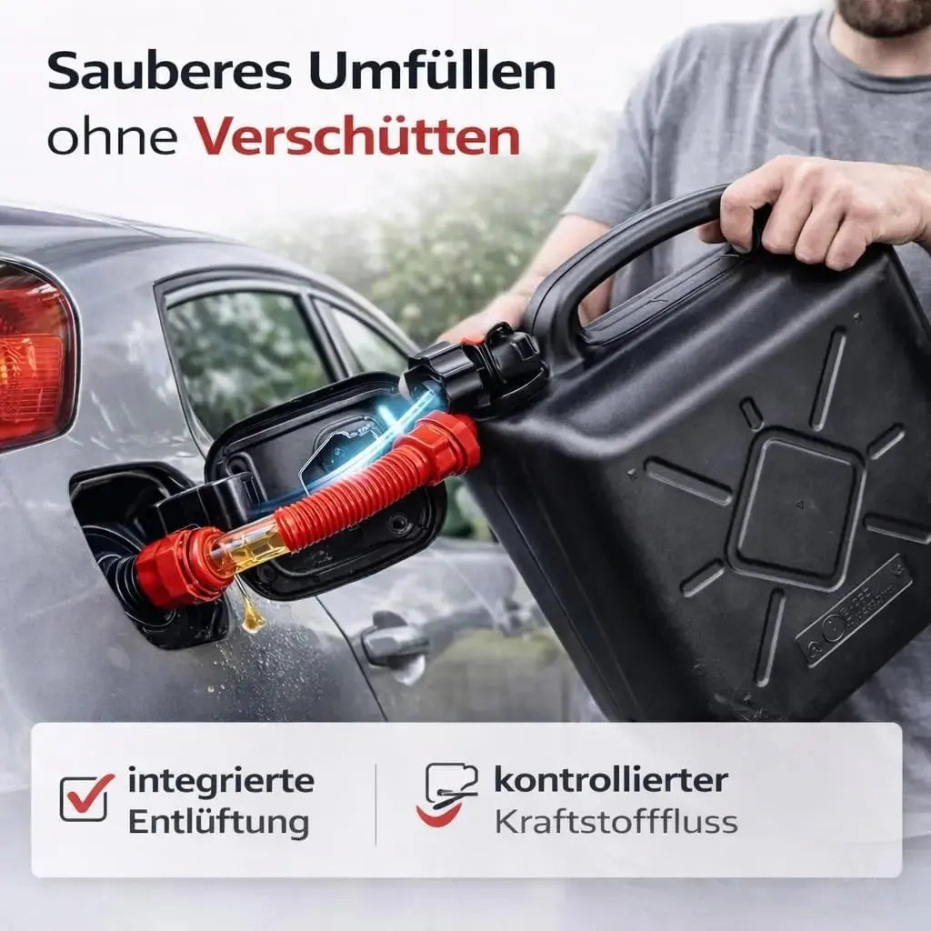 Kraftstoffkanister für Benzin & Diesel mit UN-Zulassung EU – stabiler Kanister für Auto – Detailansicht 6