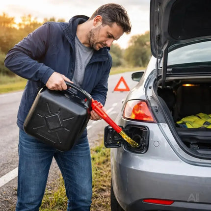 Kraftstoffkanister für Benzin & Diesel mit UN-Zulassung EU – stabiler Kanister für Auto – Detailansicht 2