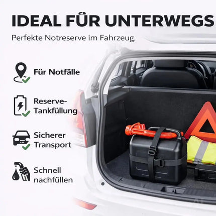 Kraftstoffkanister für Benzin & Diesel mit UN-Zulassung EU – stabiler Kanister für Auto – Detailansicht 7