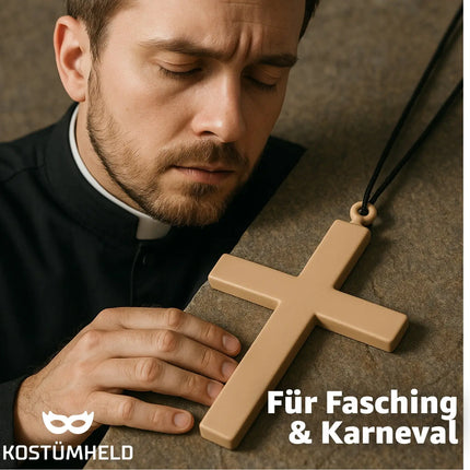 Kreuz Anhänger Kruzifix – Christliches Accessoire für Fasching, Karneval & Mottopartys
