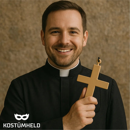 Kreuz Anhänger Kruzifix – Christliches Accessoire für Fasching, Karneval & Mottopartys