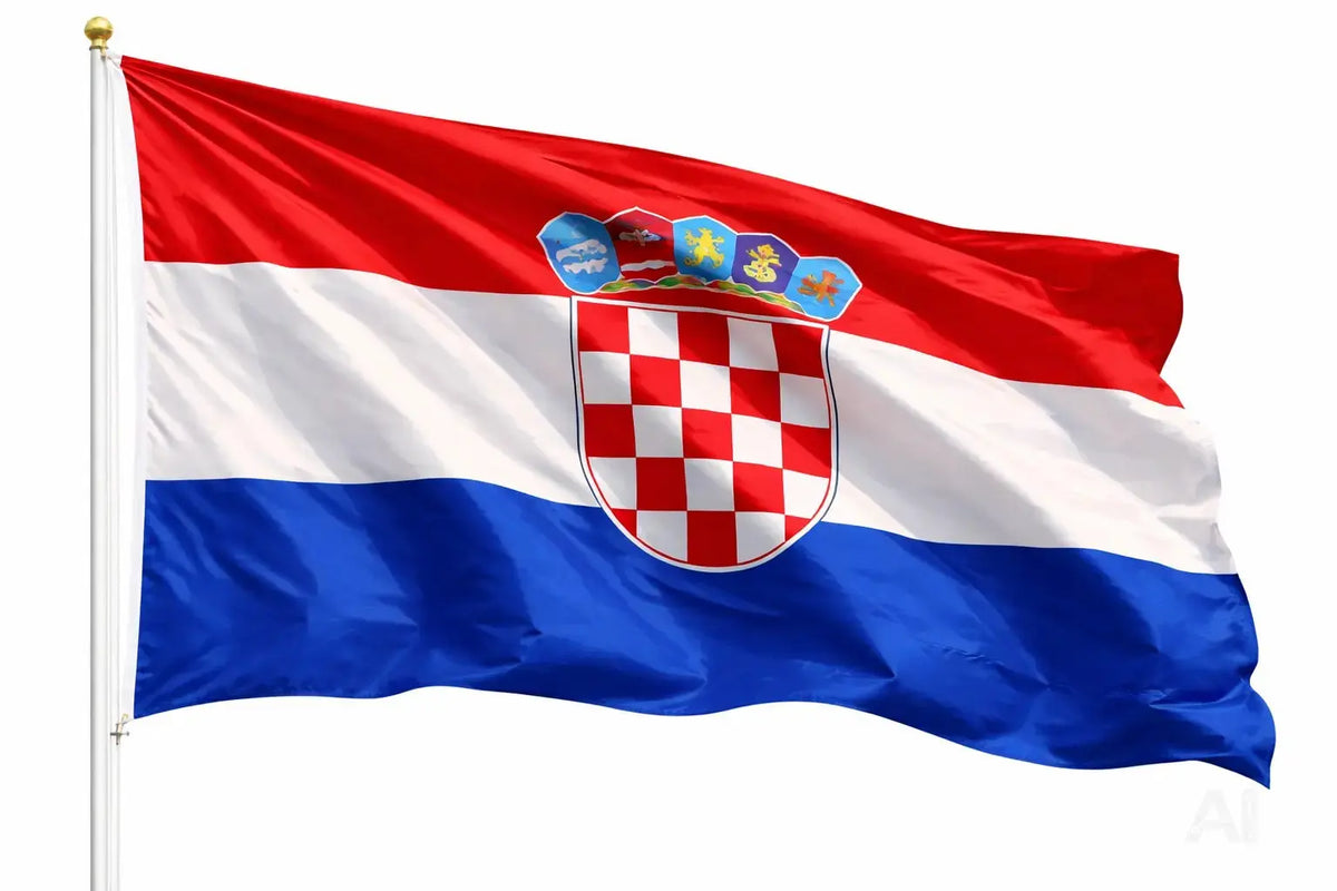 Kroatien Flagge 90x150 cm – WM 2026 Fahne Fanartikel aus strapazierfähigem Polyester mit Metallösen