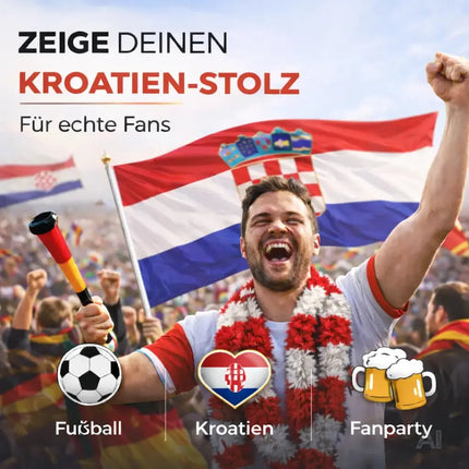 Kroatien Flagge 90x150 cm – WM 2026 Fahne Fanartikel aus strapazierfähigem Polyester – Detailansicht 5