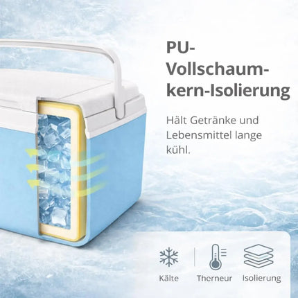 Kühlbox 15 Liter mit Kühlakku & Kühlelement – Mobile Kühltasche für Picknick, Strand & Camping (Blau)