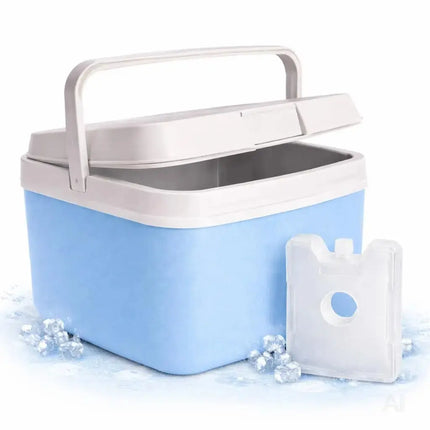 Kühlbox 15 Liter mit Kühlakku & Kühlelement – Mobile Kühltasche für Picknick, Strand & Camping (Blau)