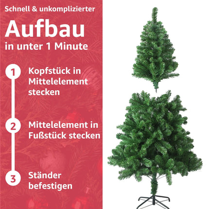 Künstlicher Weihnachtsbaum Tannenbaum grün künstlich 180 cm täuschend naturgetreuer Tannenbaum (PREMIUM)