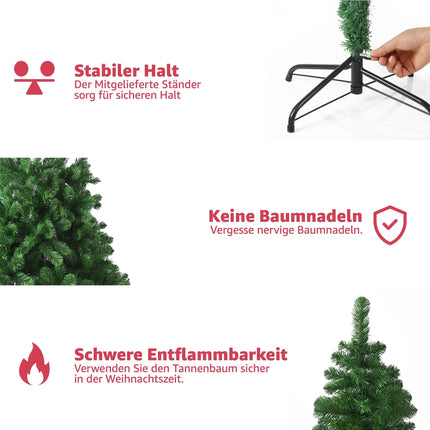 Künstlicher Weihnachtsbaum Tannenbaum grün künstlich 180 cm täuschend naturgetreuer Tannenbaum (PREMIUM)
