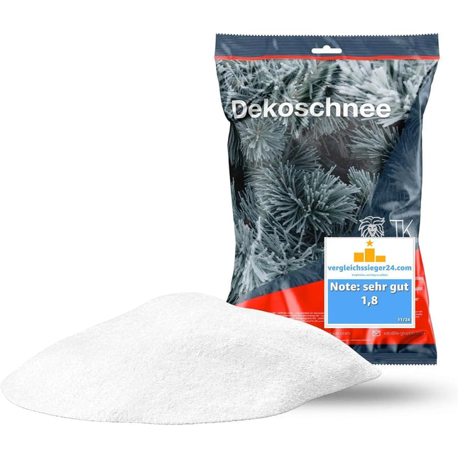 Kunstschnee Dekoschnee täuschend echt & weich - ca. 1000 ml fluffiger Schnee - glitzernder Streuschnee