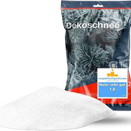 Kunstschnee Dekoschnee täuschend echt & weich - ca. 1000 ml fluffiger Schnee - glitzernder
