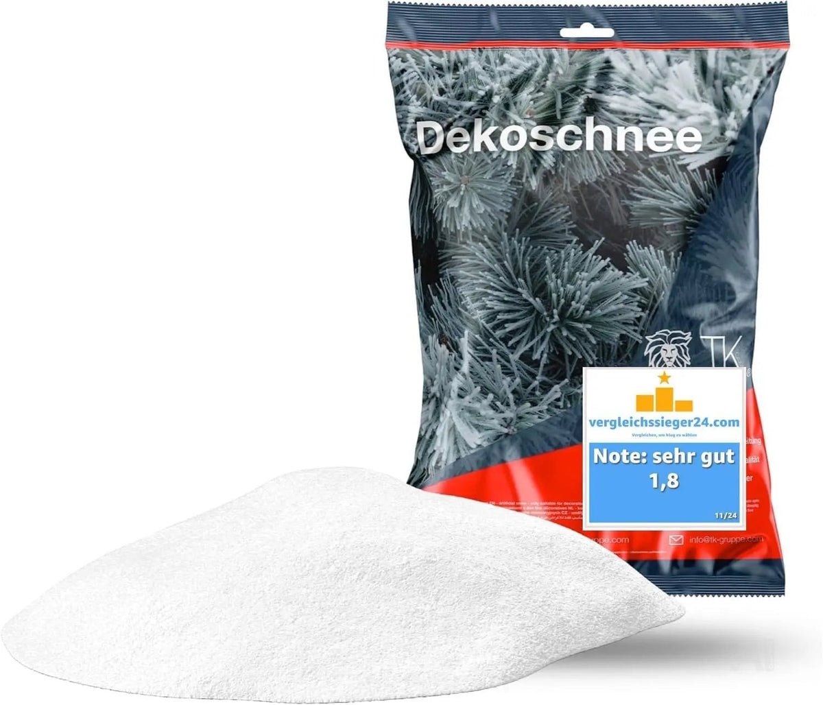 Kunstschnee Dekoschnee täuschend echt & weich - ca. 1000 ml fluffiger Schnee - glitzernder Streuschnee