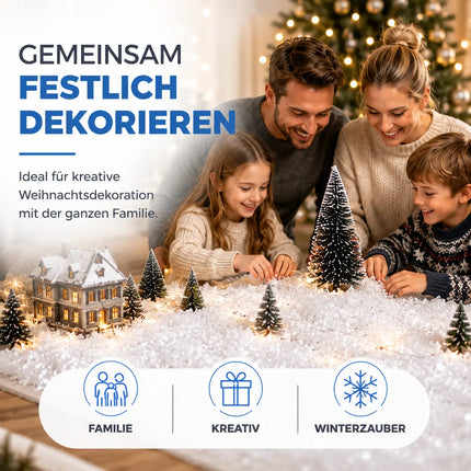 Kunstschnee Dekoschnee täuschend echt & weich - ca. 1000 ml fluffiger Schnee - glitzernder Streuschnee