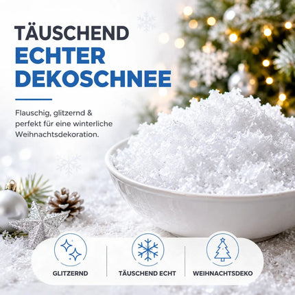 Kunstschnee Dekoschnee täuschend echt & weich - ca. 1000 ml fluffiger Schnee - glitzernder – Detailansicht 3