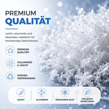 Kunstschnee Dekoschnee täuschend echt & weich - ca. 1000 ml fluffiger Schnee - glitzernder Streuschnee