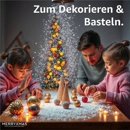 Kunstschnee - täuschend echt - flauschig & glitzernd Schnee für Dekoration an Weihnachten - Dekoschnee - TK Gruppe® Offizieller Onlineshop