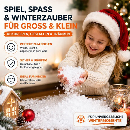 Kunstschnee für Weihnachten - täuschend echt - flauschig & glitzernd Schnee für Dekoration an – Detailansicht 4