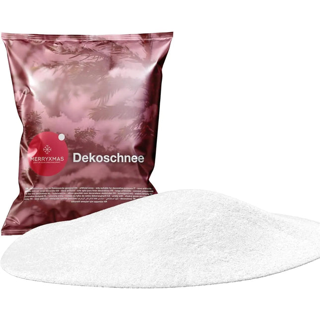 Kunstschnee - täuschend echt - flauschig & glitzernd Schnee für Dekoration an Weihnachten - Dekoschnee