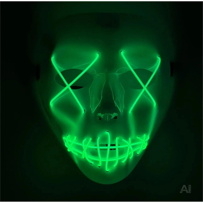 LED Grusel Maske - wie aus Purge steuerbar, Gesicht leuchtend, für Halloween, Fasching