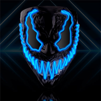 LED Premium Venobat Maske blau - steuerbar, für Halloween