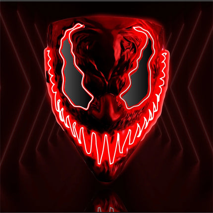 LED Premium Venobat Maske rot - steuerbar, für Halloween, Fasching & Karneval als Kostüm für Herren & Damen