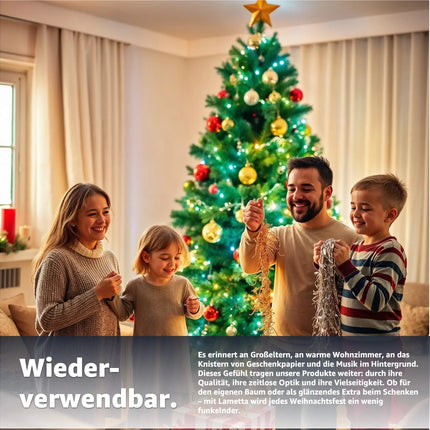 Lametta Gold - Stanniol Metal Technology - täuschend echt - als Deko Dekoration zu Weihnachten