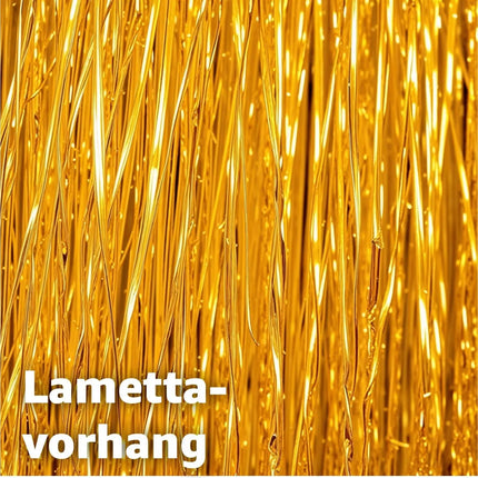 Lametta Vorhang gold - 200 x 100 cm - Glitzervorhang für Türrahmen als Dekoration, Party, Hochzeit, Deko Geburtstag für Kinder & Erwachsene (Gold)