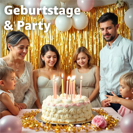 Lametta Vorhang gold - 200 x 100 cm - Glitzervorhang für Türrahmen als Dekoration, Party, Hochzeit, Deko Geburtstag für Kinder & Erwachsene (Gold)